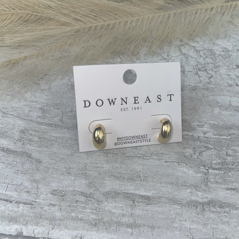 NWT Downeast macaroni earrings gold